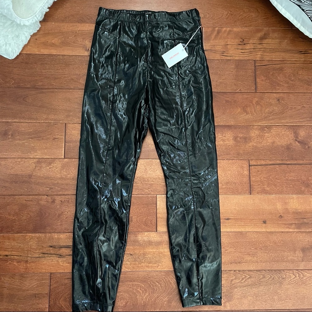 Good American High Rise Patent Leather Trousers